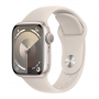 Montre Connectée Apple Watch Series 9 GPS 41mm Aluminium lumière stellaire Bracelet Sport lumière stellaire S/M - Neuf