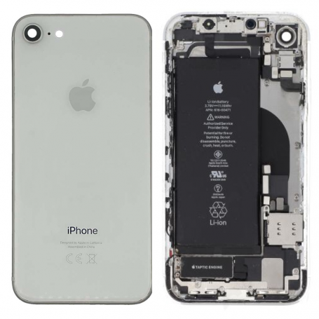 Back Cover Housing iPhone 8 Silver - Charging Connector + Battery (Original Dismantled) Grade A