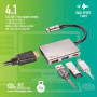 Adaptateur NGS Wonder Dock 4 USB-C Multi Port 4 En1 - Gris