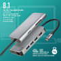 Adaptateur NGS Wonder Dock 8 USB - C Multiport 8 En 1 Ultra Léger - Gris