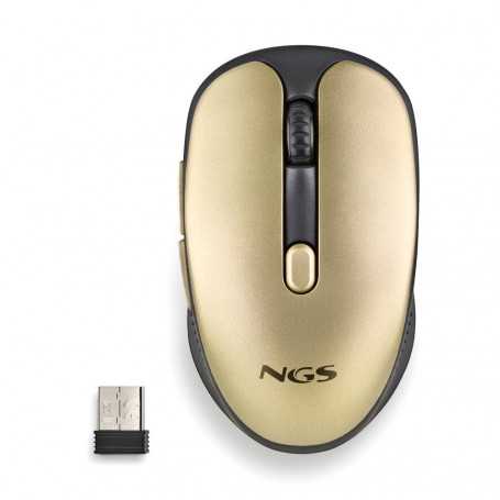 Wireless Mouse NGS Evo Rust Gold Rechargeable with Silent Buttons - Gold