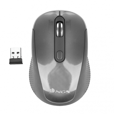 NGS Haze Grey 2.4 GHZ Wireless Optical Mouse with Nano Receiver - 800/1600 DPI - Grey