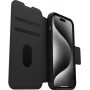 Étui Rabat Portefeuille OtterBox Strada Serie Folio MagSafe iPhone 15 - Noir