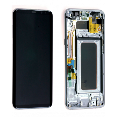 Ecran Samsung Galaxy S8 Plus (G955F) Argent Polaire + Châssis (Soft Oled)