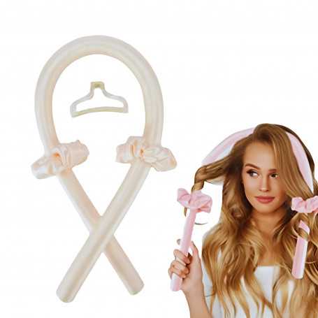 Bigoudis Mousse Tressés Sans Chaleur - Créez de Parfaites Boucles - Rose