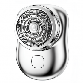 Rasoir Électrique Mini USB Rechargeable avec Ecran LCD pour Hommes - Argent