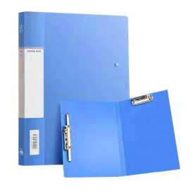 Porte-Document Double Attache en Plastique - Idéal pour Fichiers - Bleu