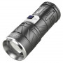Lampe de Poche Rechargeable Ultra-lumineuse 30W à Porté 1.5 Km pour Sécurité Extérieure - Noir