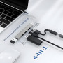 HUB Type-C 4 in 1 for Laptop 4 Ports USB 3.0 - Mouse Grey