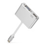 Hub Type-C 2 en 1 - HDTV 4K/2K (HDMI) + VGA - Argenté