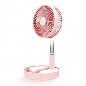 Ventilateur portable télescopique REMAX Rose 7200 mAh pour l'été rechargeable par USB
