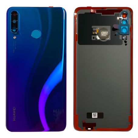 Vitre arrière Huawei P30 Lite Bleu Aurora - Avec logo + Adhésif