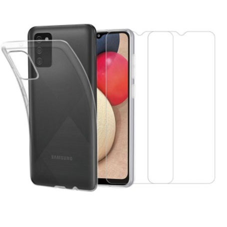 Pack Case + 2Pcs ESSENTIELB Protection Film for Samsung Galaxy A02s