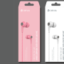 Écouteurs Filaires avec télécommande et micro Jack 3.5mm Devia EM018 - Rose