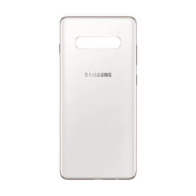 Vitre Arrière Samsung Galaxy S10 Plus Duos (G975F) Sans Contour Lentille Blanc (Original Démonté) - Grade A