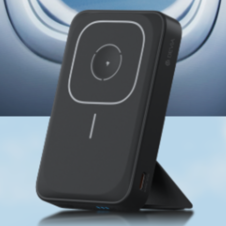 Power Bank Magnétique Sans Fil 10000 mAh Devia Extreme Speed Series JM-C11 - avec Support - 20W - Noir