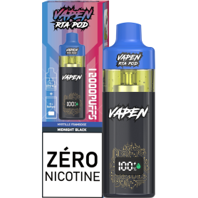 Vapoteuse Rechargeable Type-C Vapen RTA - 12000 Puffs Sans Nicotine - Saveur Myrtille Framboise