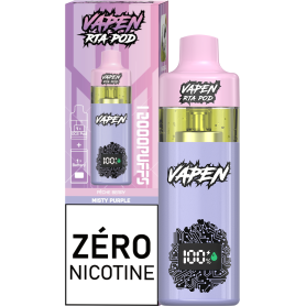 Vapoteuse Rechargeable Type-C Vapen RTA Pod - 12000 Puffs Sans Nicotine - Saveur Pêche Berry