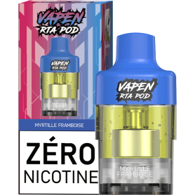 Huile Remplaçante E-Liquide Vapen RTA Pod 24ml - 12000 Puffs Sans Nicotine - Saveur Myrtille Framboise