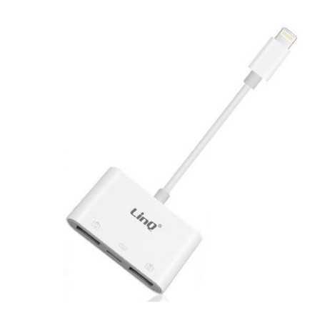 Lightning Male Adapter 3 in 1 Lightning Male / 2 USB Female LinQ ITH488