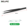 Pincette Droite Antistatique RELIFE RL-ESD-11 - Idéale pour Électronique - Noire et Durable
