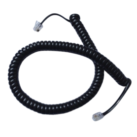 Black Spiral Handset Cord