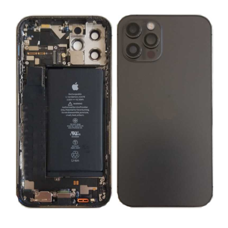 Châssis Complet iPhone 12 Pro Noir - Connecteur de Charge + Batterie d'Origine (Grade AB)