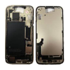 Chassis Arrière iPhone 15 avec Batterie Jaune Grade A - Pièce d'Origine sans Vitre Arrière