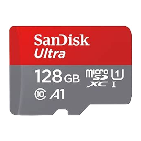 Carte Mémoire Micro SD SanDisk Ultra 128 Go UHS-I Classe 10 jusqu'à 140 Mo/s + Adaptateur SD