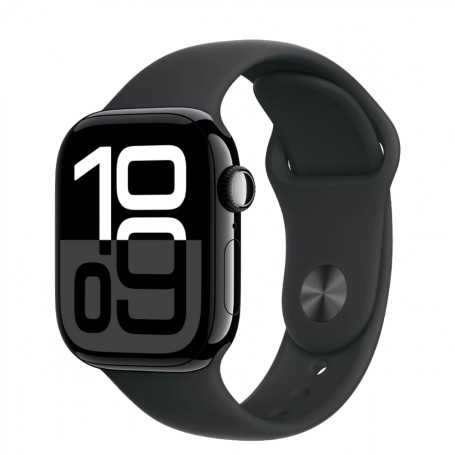 Montre Connectée Apple Watch Séries 10 GPS aluminium noir de jais 42 mm, Bracelet Boucle noir MWWE3 - Neuf