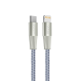 WUW X202 27W Nylon Braided Type-C / Lightning Cable - Black