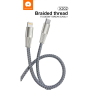 WUW X202 27W Nylon Braided Type-C / Lightning Cable - Black