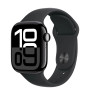 Montre Connectée Apple Watch Séries 10 GPS aluminium noir de jais 46 mm, Bracelet Sport noir S/M MWWP3 - Neuf