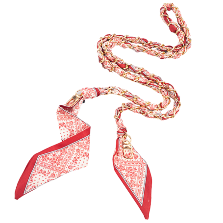 Collier de Coque de Téléphone avec Sangle Longue 115 CM - Série Été Fleurs Rouges - Pratique et Élégant