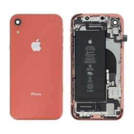 Châssis Complet iPhone XR Corail - Batterie & Chargeur Inclus - Qualité Grade AB - Pièces d'Origine