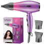 VGR Foldable Hair Dryer 1200/1600W Dual Voltage Ionic V440 Red - Salon Performance at Home