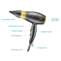 VGR Foldable Hair Dryer 1200/1600W Dual Voltage Ionic V440 Red - Salon Performance at Home
