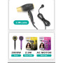 VGR Foldable Hair Dryer 1200/1600W Dual Voltage Ionic V440 Red - Salon Performance at Home