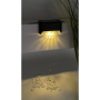 Solar Step and Wall Lamp - 1 LED - Black Shell - Warm Light - 3W - Includes Screws and Glue - 4 Pcs