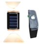 Lampe Solaire Murale Décorative - Éclairage Haut-Bas - 2 LED - Lumière Chaude - Inclus Vis - 1,2V - 4PCS