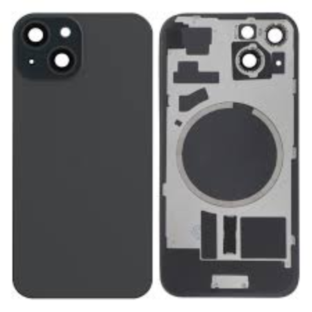 iPhone 15 Black Back Glass Compatible MagSafe Sans Logo - Remplacement Premium