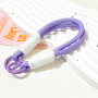 Lanière de Téléphone Portable Violet Blanc 32cm - Nylon Résistant et Élégant pour Smartphone