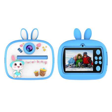 Appareil Photo d'Impression Instantanée pour Enfants - 24 Megapixels Photo 1080p Video - Lapin Bleu