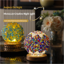 Morocco Orange Glass Mosaic Night Lamp with USB 5V Dimmer Perfect Atmospheric Lighting