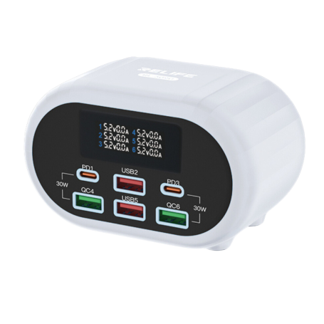 RELIFE RL-309U 6-Port Smart Charger - Silver