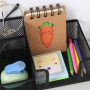 Desk Tidy Pen Holder - Black Metal 20.5x10.5x9.5cm