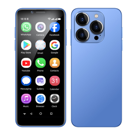 Mini Smartphone Android XL16 - 3G, IPS HD Screen, 2GB/16GB WiFi - Blue - New