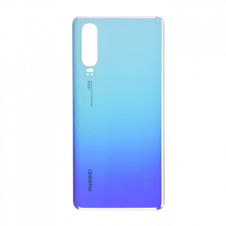 Vitre arrière Huawei P30 Bleu Nacré - Avec logo + Adhésif