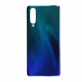 Vitre arrière Huawei P30 Bleu Aurora - Avec logo + Adhésif