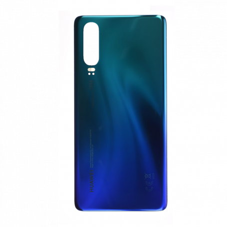 Vitre arrière Huawei P30 Bleu Aurora - Avec logo + Adhésif